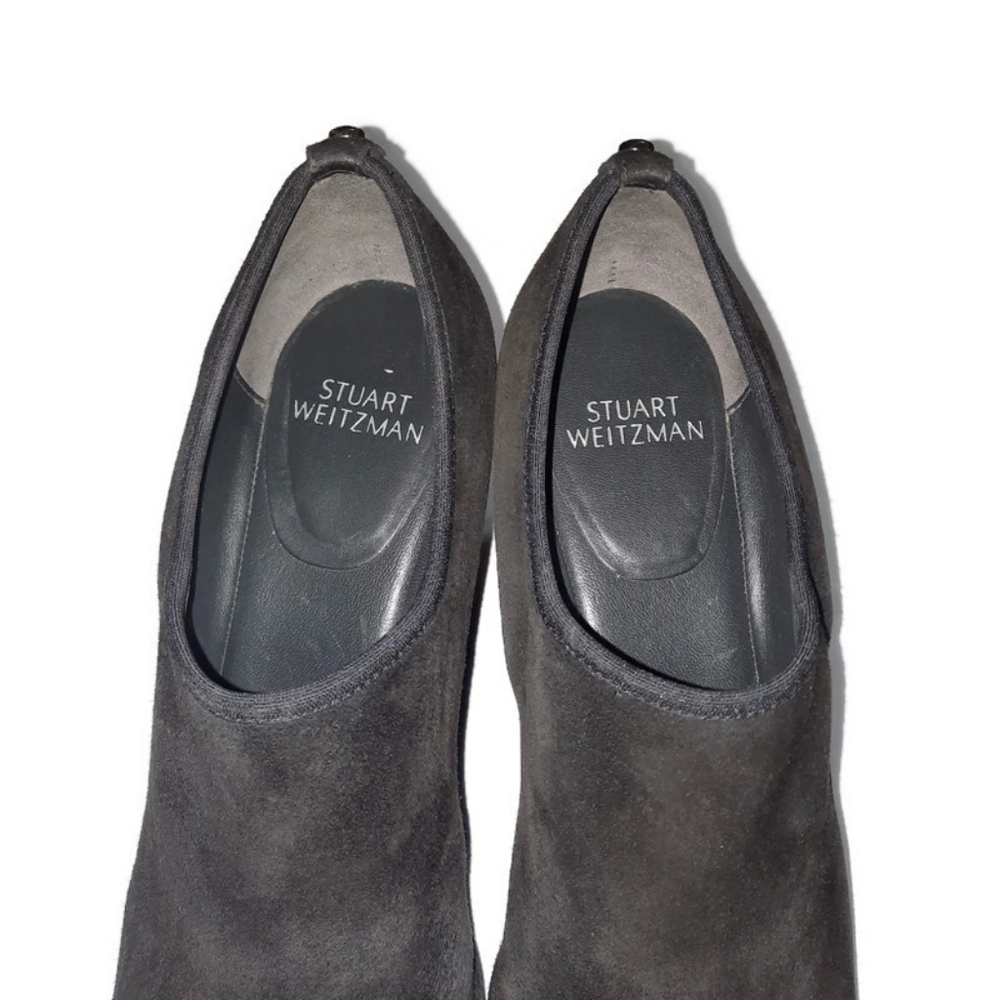 STUART WEITZMAN Hidden Wedge Bootie Stretch Suede Ankle Boot Heeled 9.5 N - Picture 6 of 12